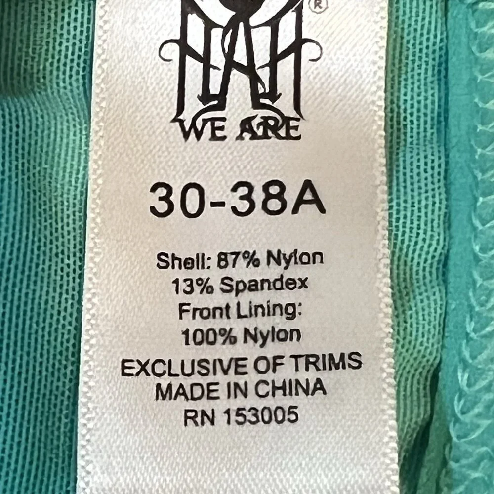 NWT We Are HAH X Free People Sheer Wired Bra 30-38A 30A 32A 34A 36A 38A Teal